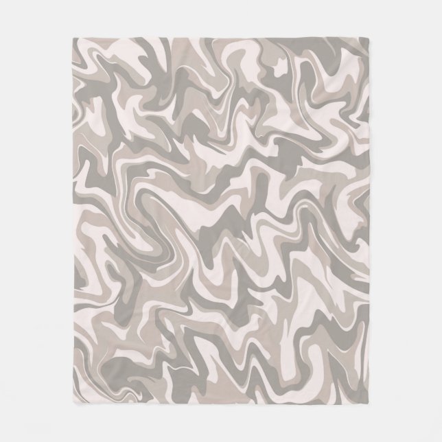 Manta Polar Hippie 70 Gray Marble Liquid Swirl Boho Patrón (Anverso)