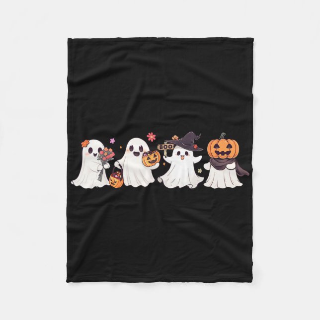 Manta Polar Hippie Halloween Cute Ghost Boo Spooky Season Pump (Anverso)