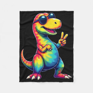 Manta Polar Hippie Tie Dye T-rex Dinosaurio Signo de Paz 
