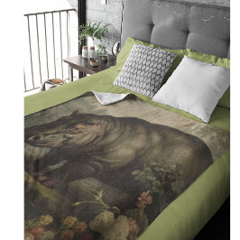 Manta Polar Hippo Botánico Vintage