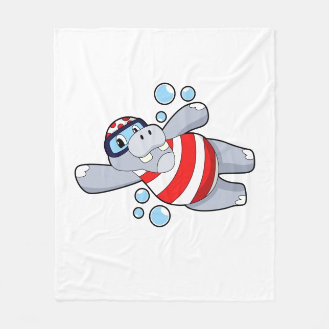 Manta Polar Hippo como buceador con gafas de natación (Anverso)