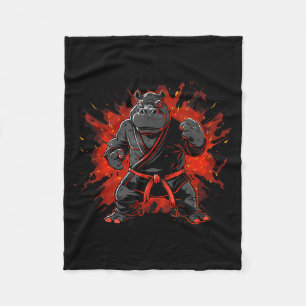Manta Polar Hippo de Kickboxing Taekwondo Karate MMA Divertido