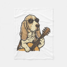 Manta Polar Hippy Beagle Tocando Guitarra