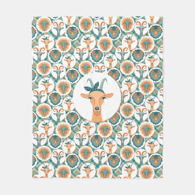 Manta Polar Hipster Goats | por TotallyGoatally™ (Anverso)