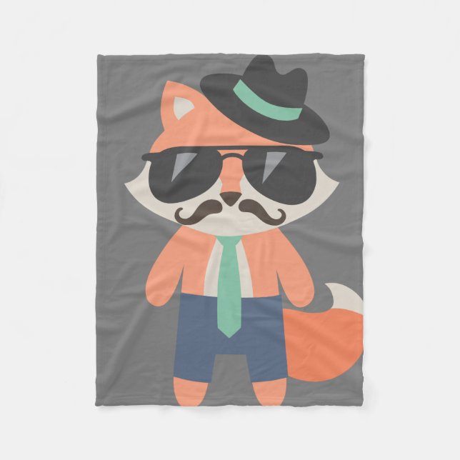 Manta Polar Hipster Mustache Sr Guay Fox Baby (Anverso)