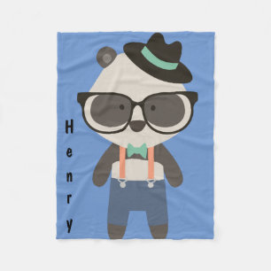 Manta Polar Hipster Personalizado Sr Guay Panda Bear Baby