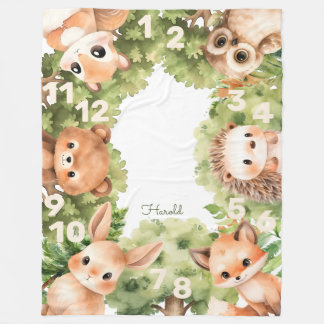 Manta Polar Hito Baby Shower de Woodland Animals Boy