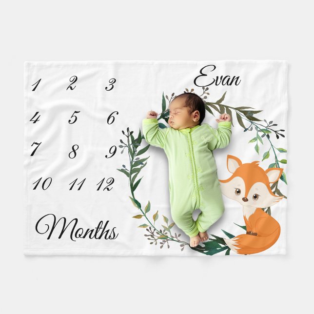 Manta Polar Hito Bebé Fox Leaf Wreath Keepsake (Subido por el creador)