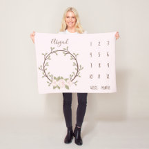 Hito de bebé de flores rosadas