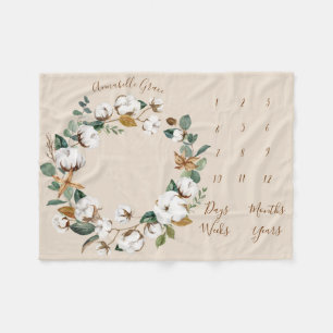 Manta Polar Hito de bebé mensual de algodón Eucalyptus