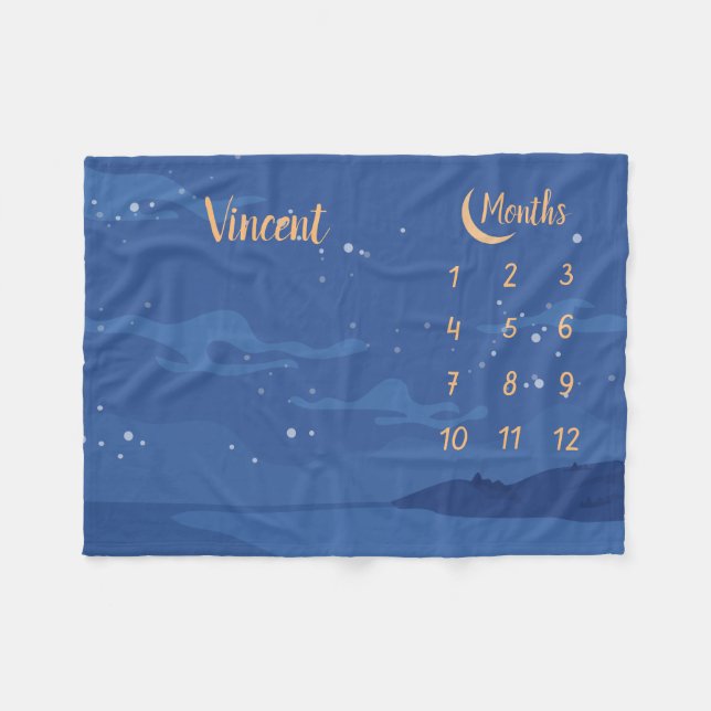 Manta Polar Hito de bebé personalizado (Frente (Horizontal))