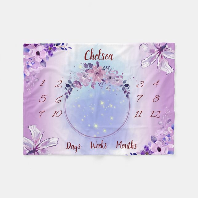 Manta Polar Hito de bebé personalizado (Frente (Horizontal))