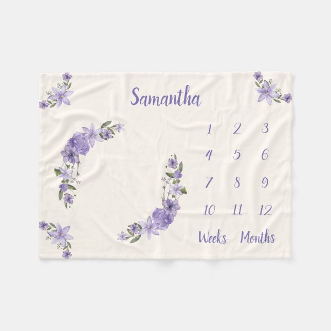 Manta Polar Hito de bebé personalizado (Frente (Horizontal))