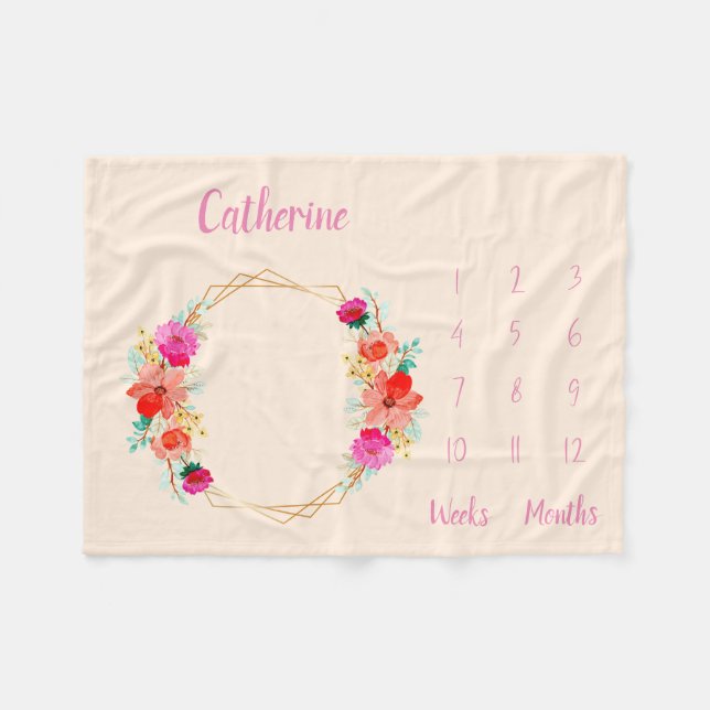 Manta Polar Hito de bebé personalizado (Frente (Horizontal))