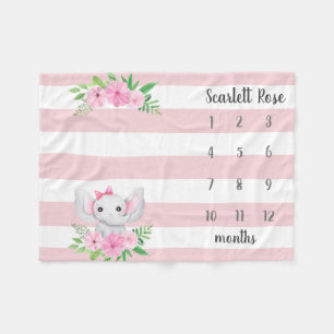 Manta Polar Hito fotográfico personalizado sobre el elefante b