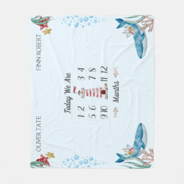 Manta Polar Hito gemelo de ballenas azules