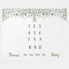 Manta Polar Hito gemelo eucalipto botánico 