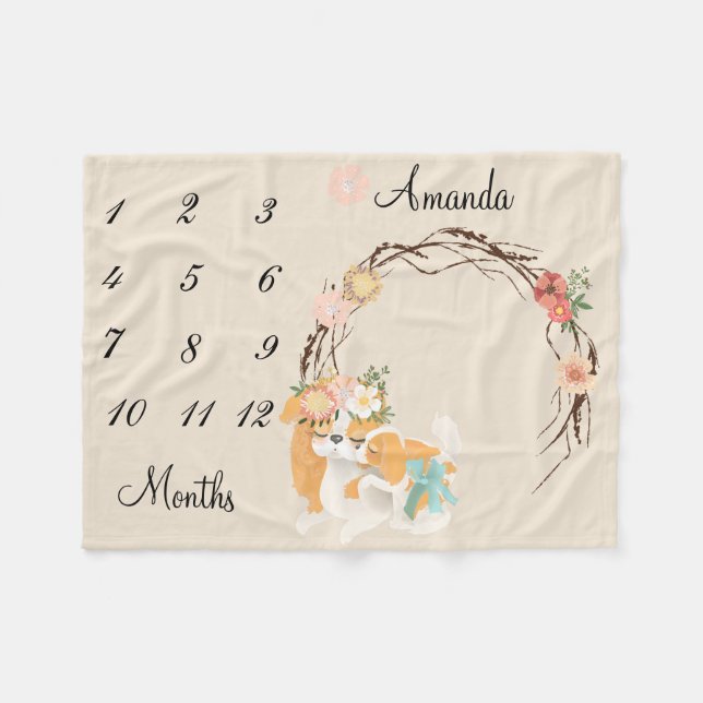 Manta Polar Hito Pink Mama Dog Puppy Baby Keepsake (Frente (Horizontal))