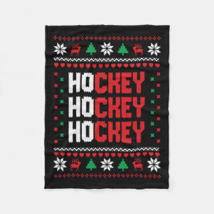 Manta Polar Ho Ho Ho Ho Navidades feos de hockey celebran fies