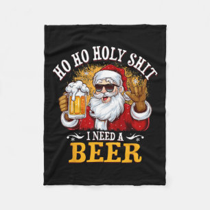 Manta Polar Ho Ho Ho Holy Necesito Una Cerveza Graciosa Santa