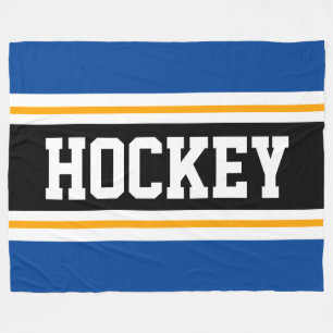 Manta Polar HOCKEY Bandas de Carreras azul negro amarillo