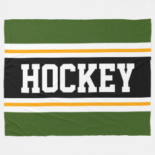 Manta Polar HOCKEY Bandas de Carreras negrita Verde Amarillo N