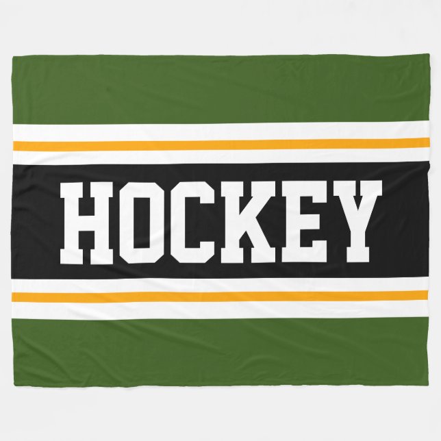 Manta Polar HOCKEY Bandas de Carreras negrita Verde Amarillo N (Frente (Horizontal))