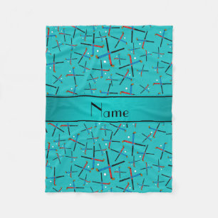 Manta Polar Hockey de campo turquesa de nombre personalizado