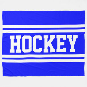 Manta Polar HOCKEY Deportivo Negrita Azul Real Blanco Rayas de