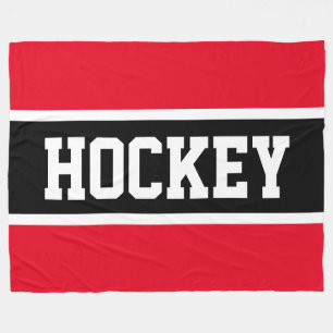 Manta Polar HOCKEY Fun Athletic Bright Red White Strips