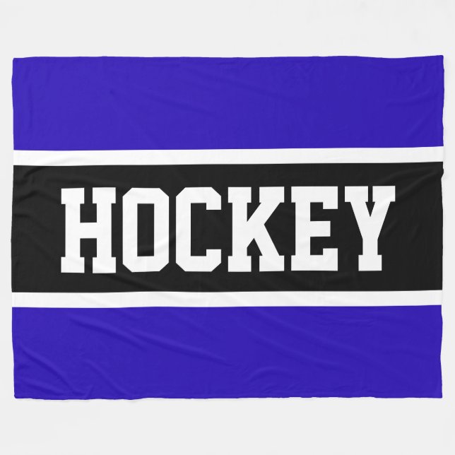 Manta Polar HOCKEY Fun Athletic Royal Blue White Stripes (Frente (Horizontal))