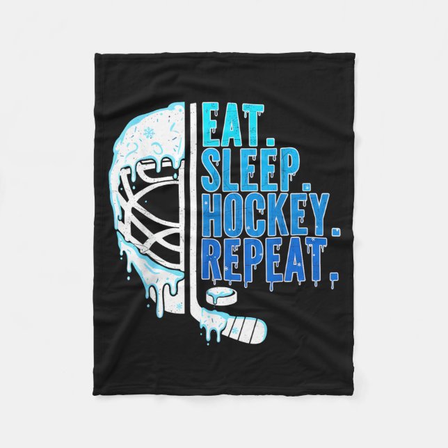 Manta Polar Hockey Ice Cream Drip Eat Sleep Hockey Repeat Boys (Anverso)