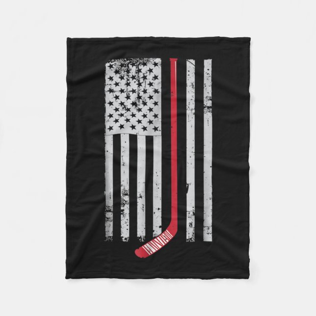 Manta Polar Hockey Red Stick Bandera Americana Hockey Hockey H (Anverso)