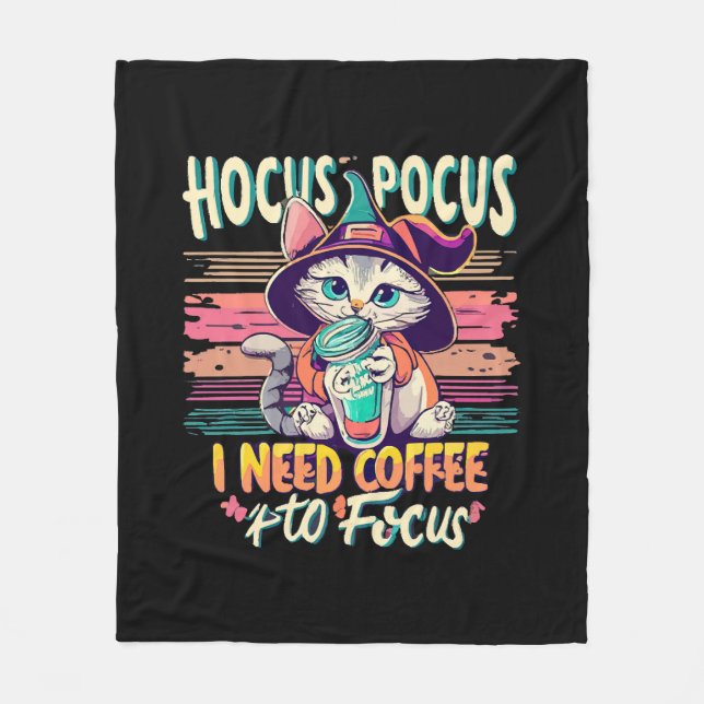 Manta Polar Hocus Focus - Necesito café para concentrarme (Anverso)