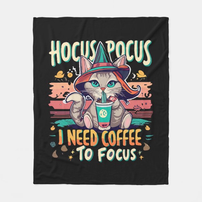 Manta Polar Hocus Focus - Necesito café para concentrarme (Anverso)