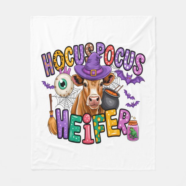 Manta Polar Hocus Pocus Heifer Halloween Cow (Anverso)
