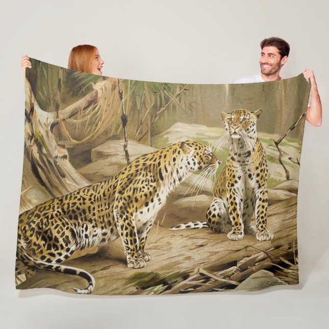 Manta Polar Hogar de la jungla - Par de leopardos salvajes (In situ)