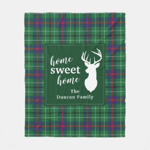 Manta Polar Hogar Dulce Hogar Tartan Duncan Plaid Personalizad