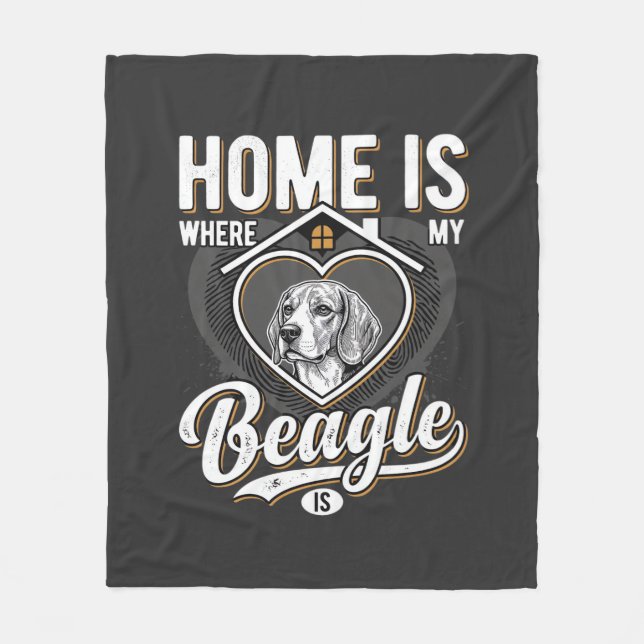 Manta Polar Hogar es donde está mi Beagle_1 (Anverso)