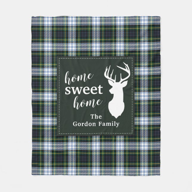 Manta Polar Hogar personalizada de Plaid Sweet Home Tartan Cla (Anverso)