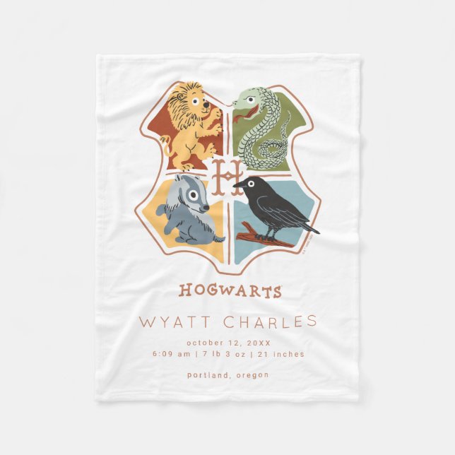 Manta Polar HOGWARTS™ Personalizado Baby Stats Fleece Blanket (Anverso)
