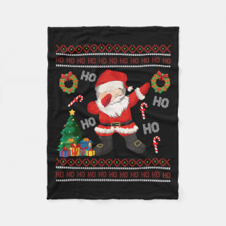 Manta Polar Hohoho Santa Claus Dabbing Navidades feos Sweater