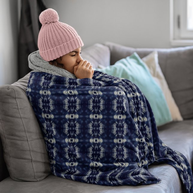 Manta Polar Hoja de palma en azul delft (Subido por el creador)