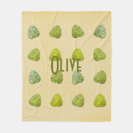 Manta Polar Hoja Tropical Verde Orgánica