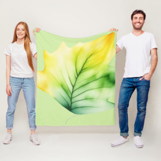 MANTA POLAR HOJA VERDE