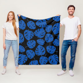 Manta Polar Hojas Azules