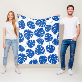 Manta Polar Hojas Azules