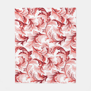 Manta Polar Hojas barrocas de espiral vintage, decorativas.