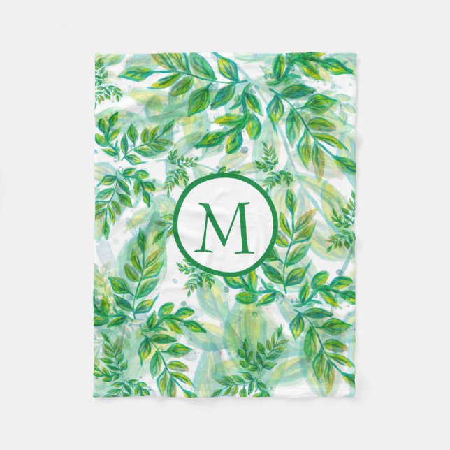 Manta Polar Hojas de acuarela (Anverso)