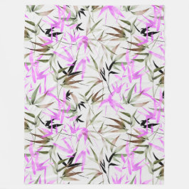 Manta Polar Hojas de acuarela de Lilac